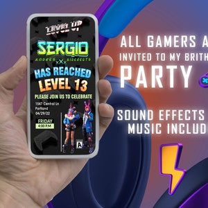 Video Game Birthday Invitation - Gamer Invitation - Original Design