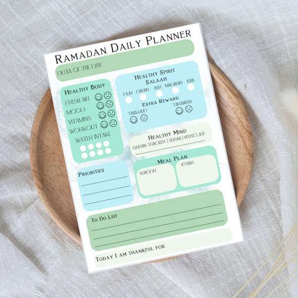 Printable Ramadan planner, Ramadan organiser, Ramadan checklist, Muslim daily planner, Ramadan journal, Daily Ramadan organiser for children