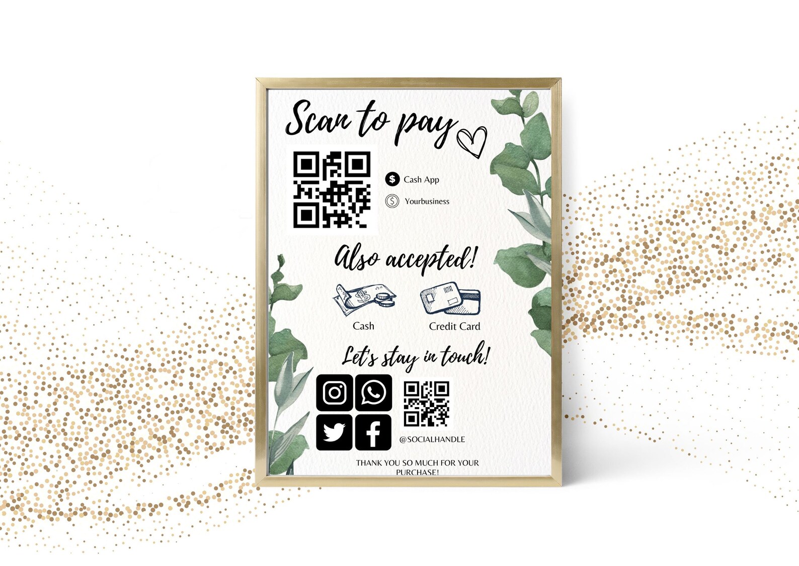 Editable QR Code Sign Printable Payment Sign Scan to Pay - Etsy