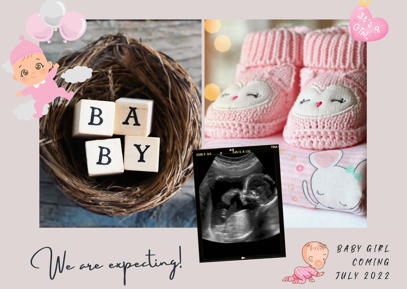 EDITABLE Digital Pregnancy Announcement Instant Edit Social Etsy