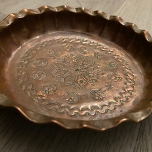 Rare Ottoman Turkish Antique Copper Tin-Coated Plate/Bowl