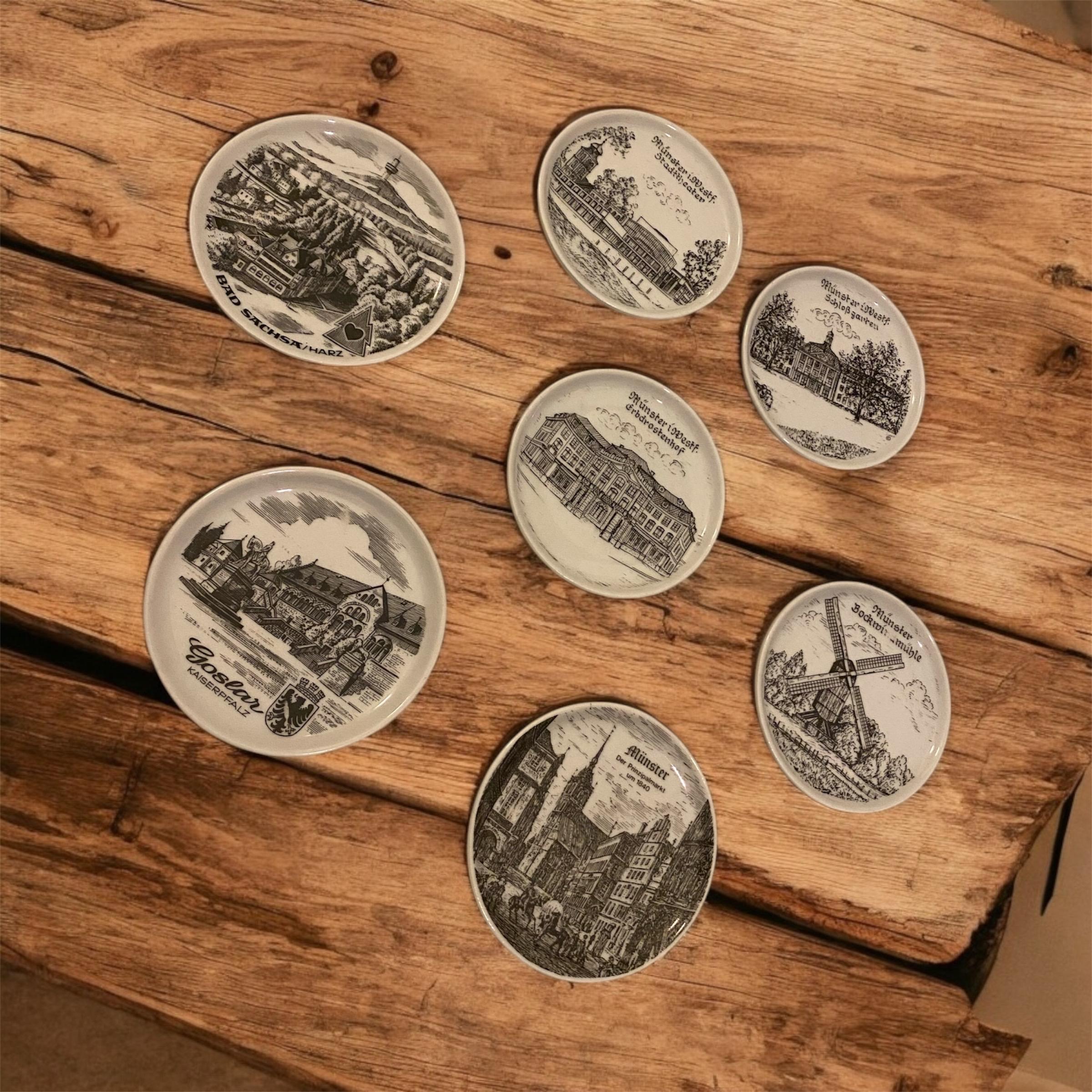 希少なドイツランドマークプレートセット（7枚） – 1950年代ミュン