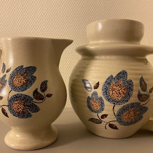 French Sologne St Amand Handmade Terracotta Pitcher Faience - Stamped Bottom