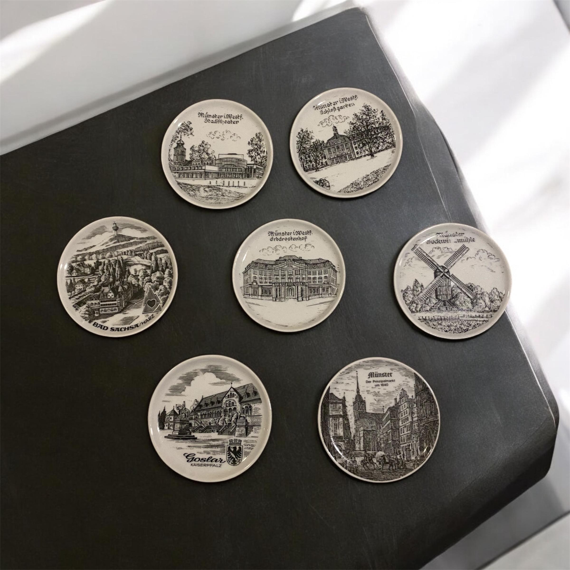 希少なドイツランドマークプレートセット（7枚） – 1950年代ミュン