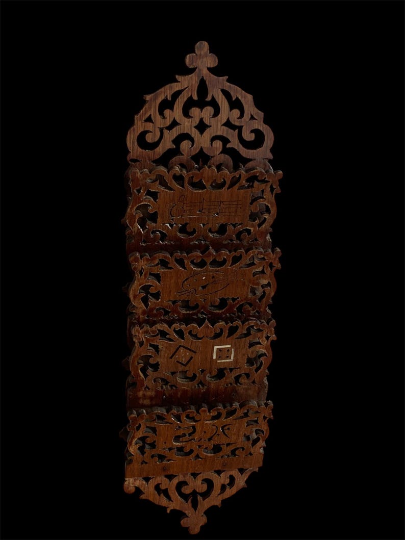 Antique Hand-carved Wooden Card & Letter Holder | Ornate Victorian ...