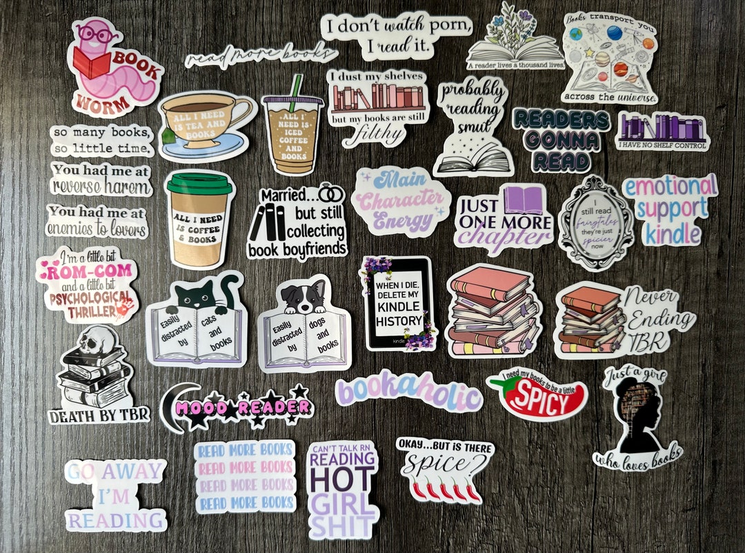 Pick Your Bookish Sticker Bundle, Stickers for Kindle/laptop, Book