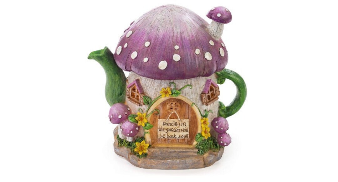 Mushroom Teapot Solar Light for Home and Outdoor Decor Etsy