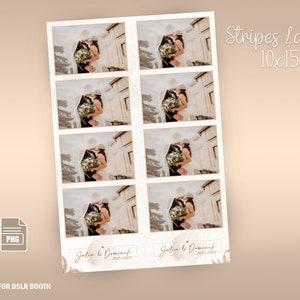 Wedding Photo Booth Template (stripes), (4x6/10x15), personalized - &quot;Bohoo Wedding&quot;, (PNG, PSD, DSLR-Booth)