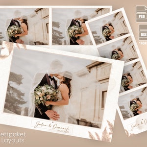 Modèle de boîte photo de mariage, modèle de cabine photo de mariage, 3 mises en page (4x6/10x15), personnalisé - « Bohoo Wedding », (PNG, PSD, DSLR Booth)