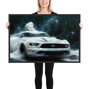 Cosmic Mustang 2 Framed Print, Mustang Art, Car Art, Wall Art, Home Decor