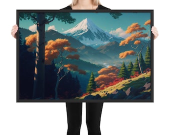 Maple Forest 1 Framed Print, Studio Ghibli, Arte del paisaje, Arte mural, Decoración del hogar