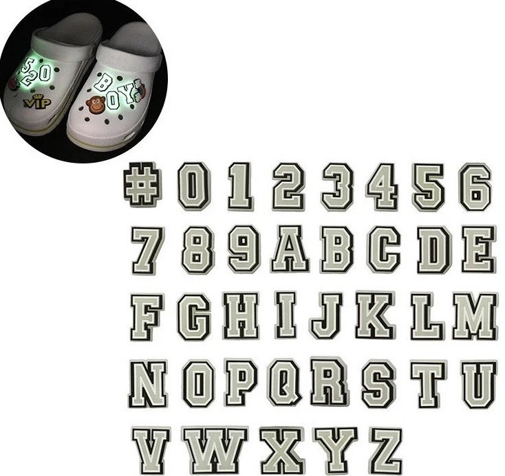 ALPHABET and NUMBERS | Glow-in-the-Dark | #s | ABC | Croc Charm | Shoe Charm