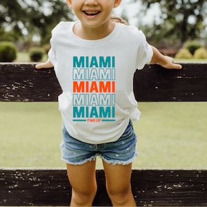 Kinder Miami Football Tshirt, Kinder Delfine Tshirt, Delfine Fan Shirt für Kinder