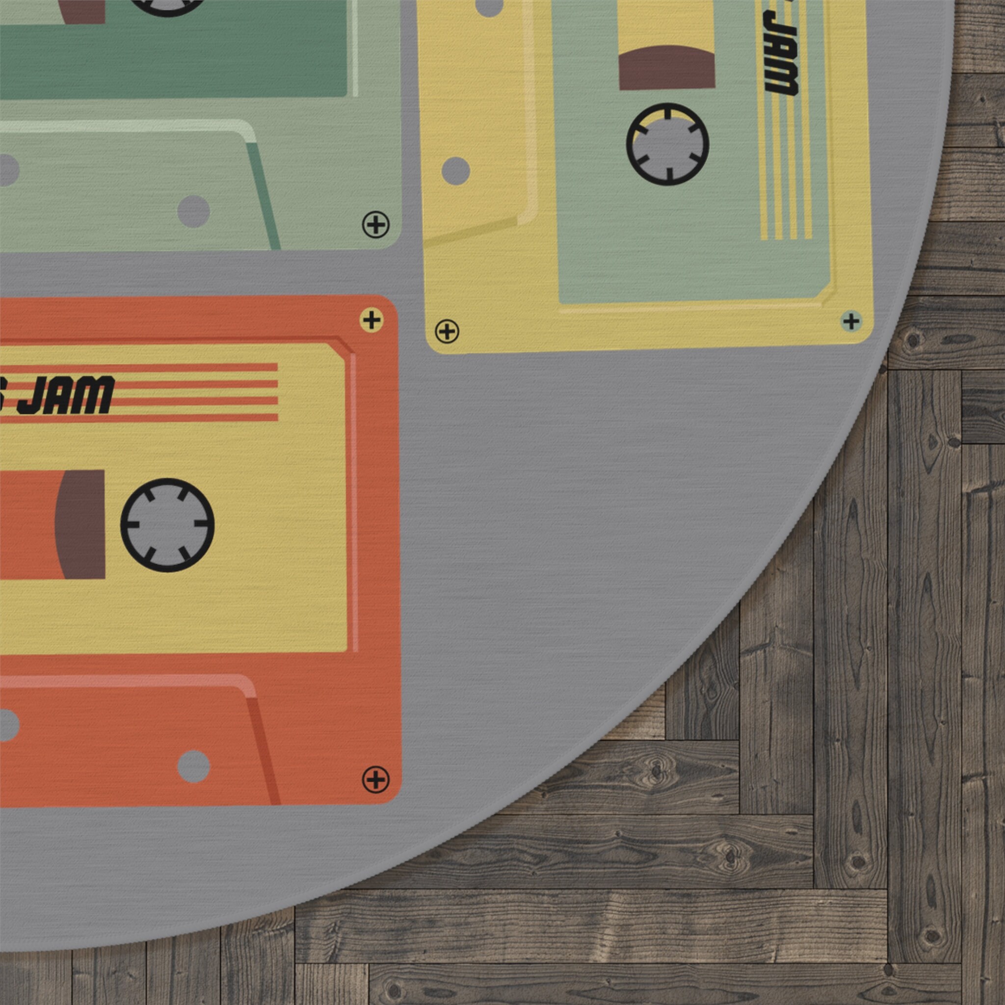 80's Cassette Retro Circle Rug Retro Home Decor Etsy