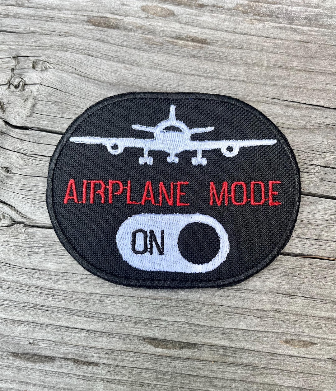 Airplane Mode Embroidered Patch: Iron on or Hook and Loop - Etsy