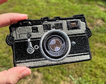 Camera Patch (iron on or Hook and Loop) for hats, bags, jackets