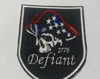 Écusson représentant une tête de mort Defiant 1776