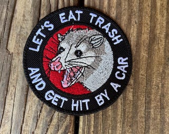 Possum “let’s eat trash and get hit by a car” patch