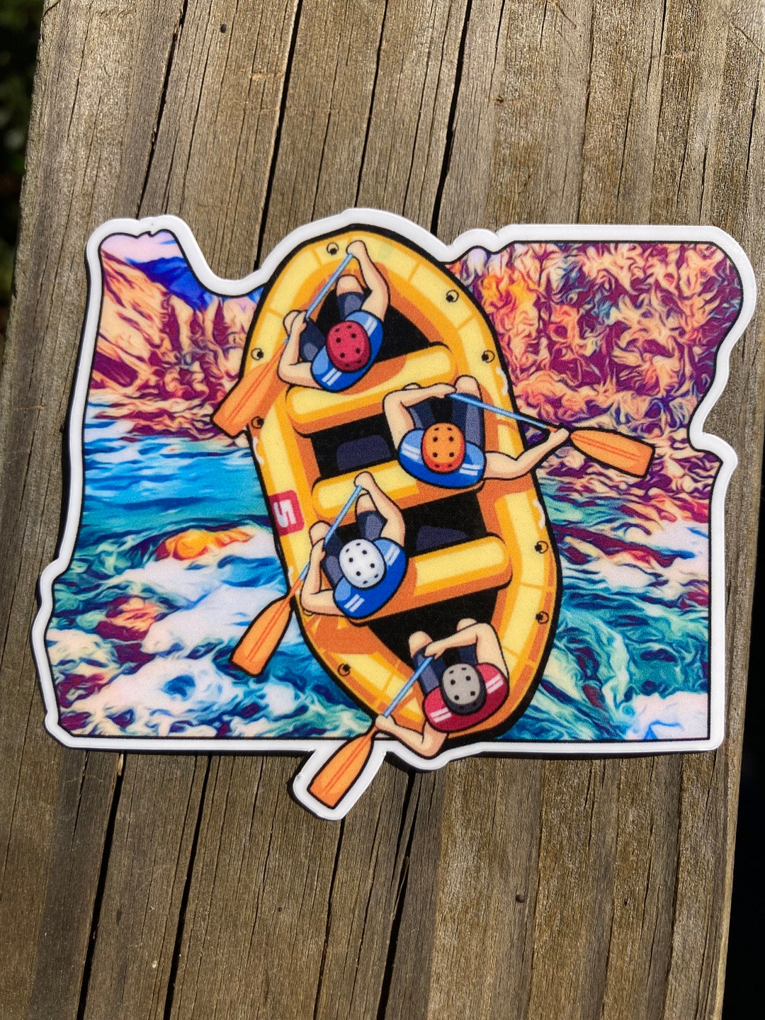 River Raft Sticker Oregon White Water Rafting Sticker - Etsy