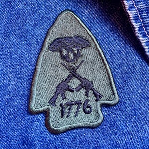 1776 Patch mit Rifles für Hüte, Taschen, Jacken patriotisches Militär