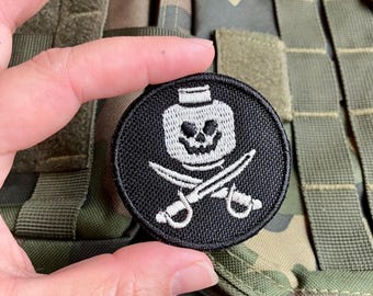 Pirate Skull & Swords Embroidered Patch - 2.5" Round