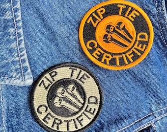 Naszywka z certyfikatem Zip Tie (na żelazko lub rzep)