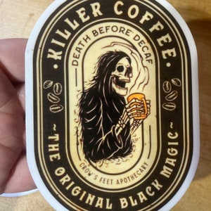 Skull coffee sticker