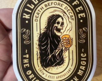 Skull coffee sticker