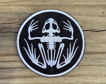 Frog Skeleton “Bone Frog” patch(iron on or hook and loop)