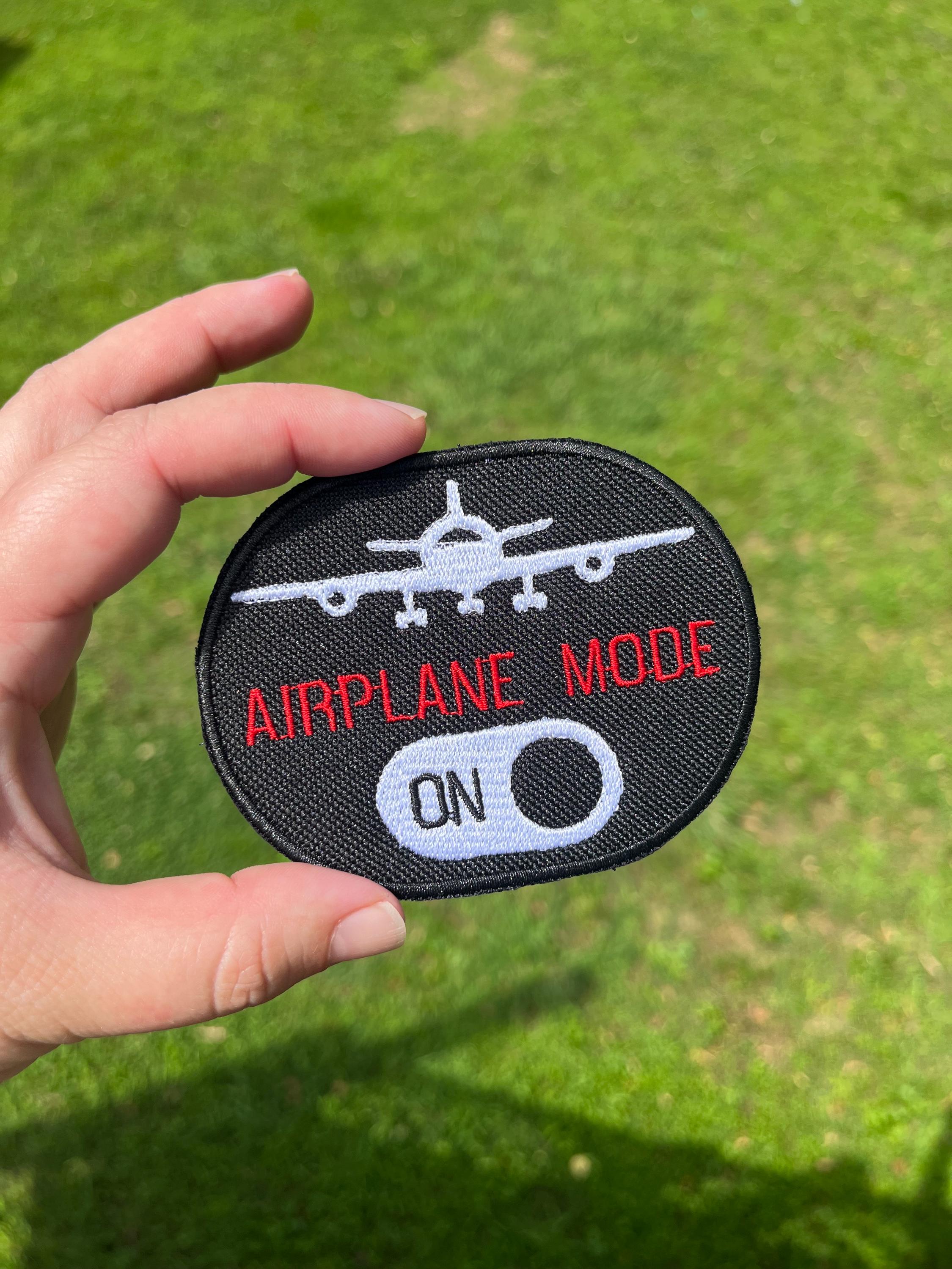 Airplane Mode Embroidered Patch: Iron on or Hook and Loop - Etsy