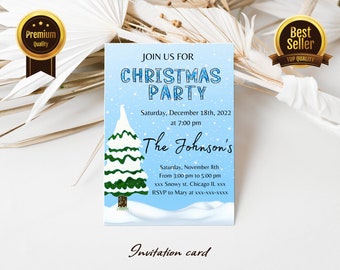 Christmas Party invitation-Christmas Party invitation template Christmas instant download Christmas invite Christmas invitation digital