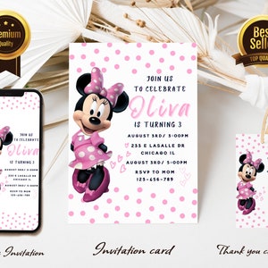 Minnie Mouse invitation-Minnie Mouse invitation template-Minnie Mouse instant download-Minnie Mouse invite- Minnie Mouse invitation digital