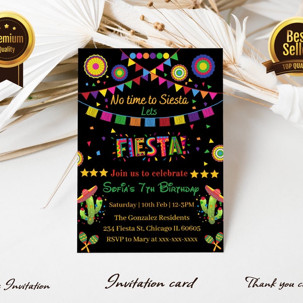 Fiesta Party invitation- Fiesta Party invitation template-Fiesta Party instant download-Fiesta invite- Fiesta Party invitation digital