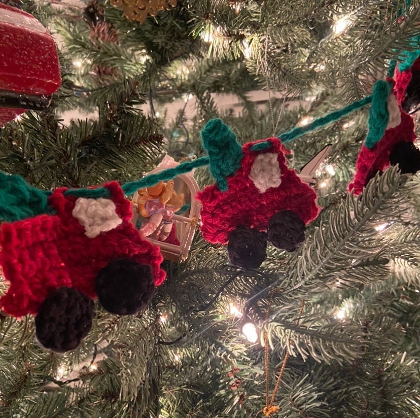 Red Truck Garland, Crochet Red Truck Garland , Christmas Garland, Crochet Pattern, PDF Pattern ...