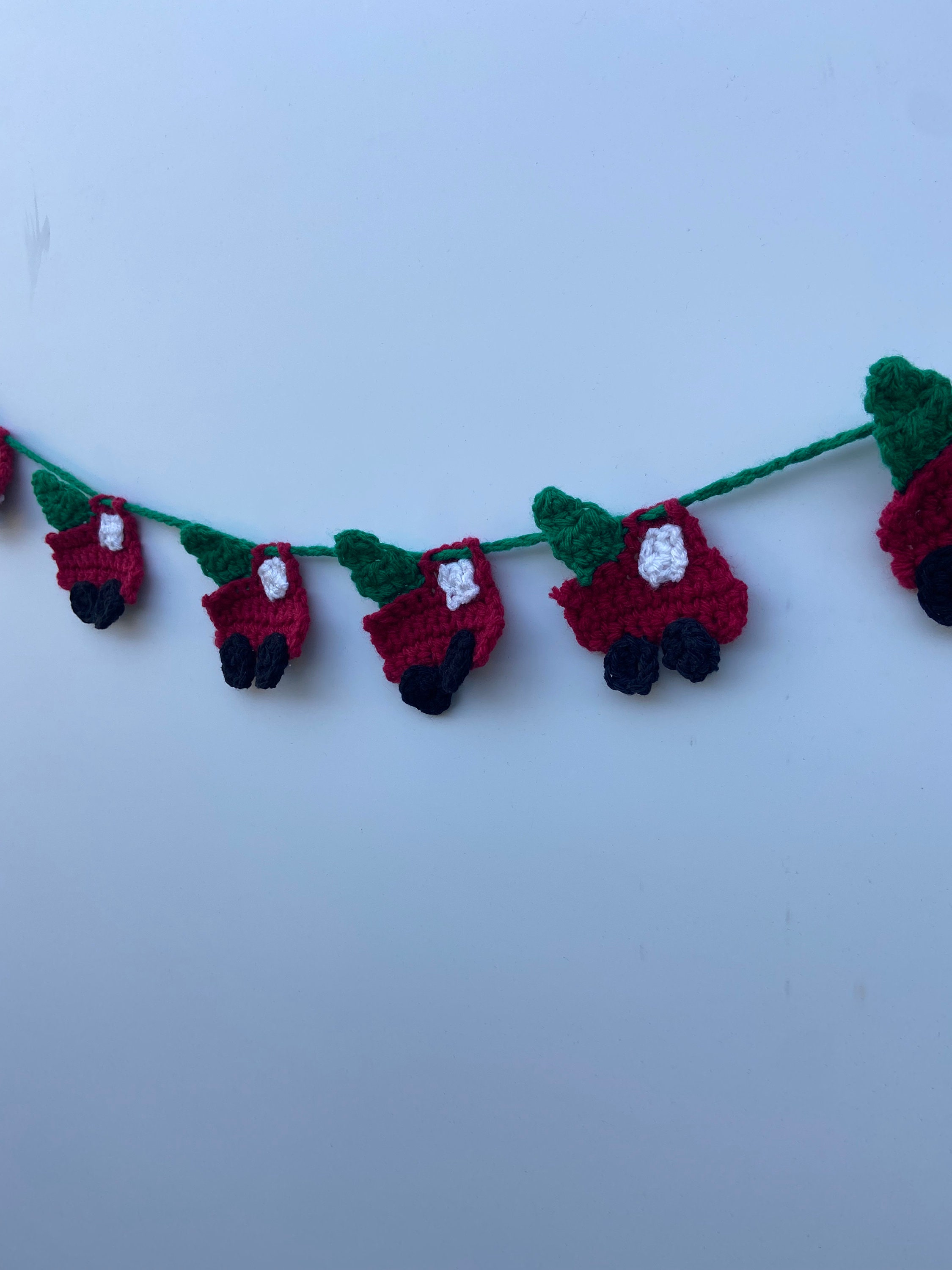 Red Truck Garland, Crochet Red Truck Garland , Christmas Garland, Crochet Pattern, PDF Pattern ...