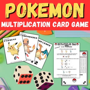 Pokemon Multiplikationskartenspiel