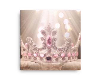 Royal Princess Crown - Canvas Print, Nursery Room Decor, Girls Room Wall Art