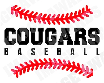 Cougars honkbal met veters tshirt ontwerp download PNG EPS SVG