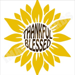 Thankful Blessed Sunflower Fall Svg Png Pdf Jpg Eps Dxf instant download