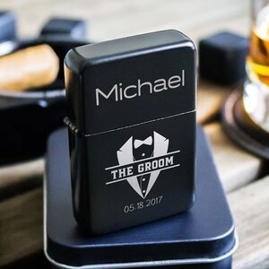 Engraved Groomsmen Lighter: Personalized Groom Gift
