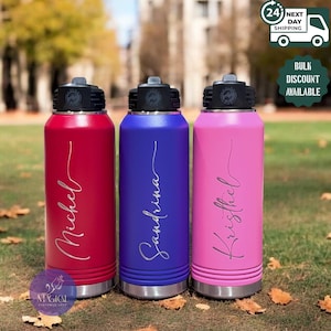 Personalized Insulated Custom Name Water Bottle, Custom Engraved Water Bottle, Name Bottle, Gifts for Her, Wedding Water Bottle, Girls Gift