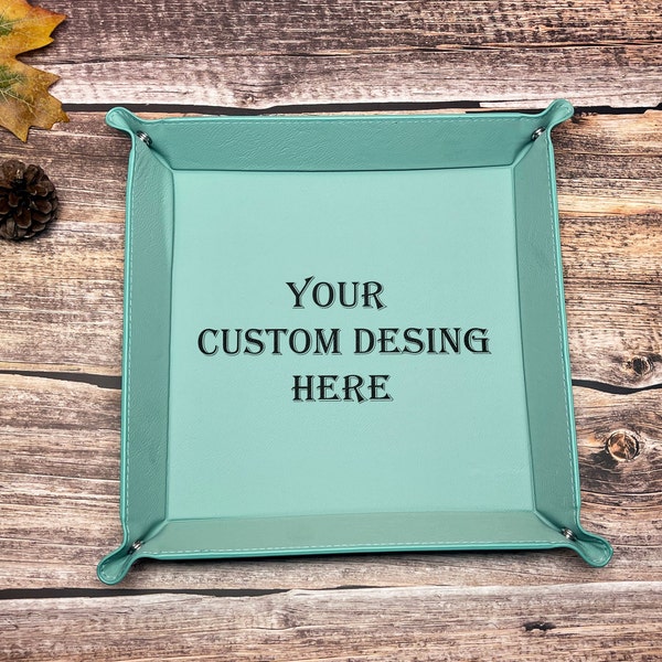 Personalized Engraved Custom Logo Leather Snap Up Valet Tray,  Custom Text,Gift for Him, Company Logo,Custom Housewarming Gift,Custom Design