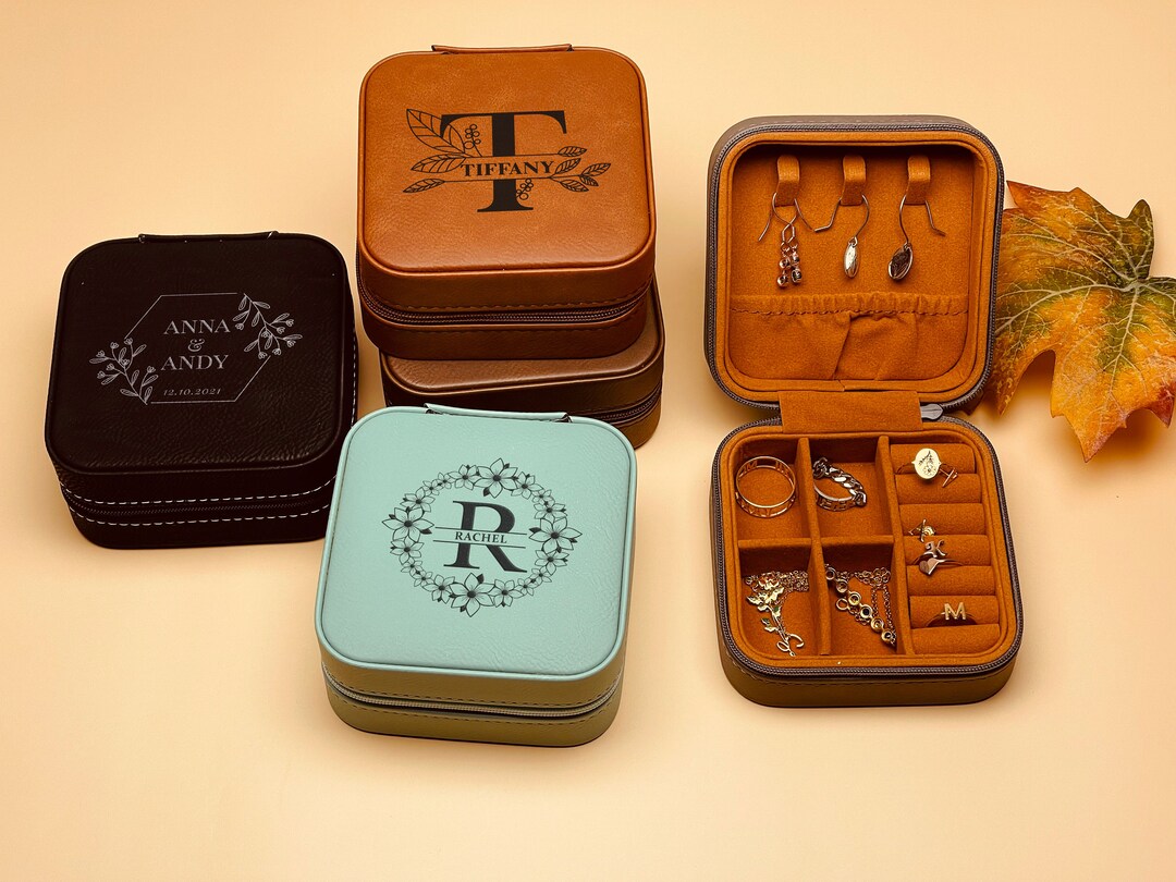 Personalized Monogram Engraved Jewelry Box Leather Jewelry Etsy