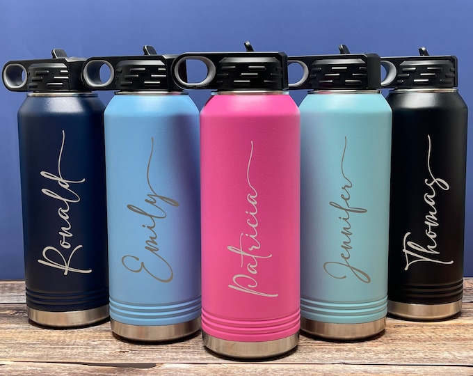 Personalized Insulated Custom Name Water Bottle, Custom Engraved Water Bottle, Name Bottle, Gifts for Her, Wedding Water Bottle, Girls Gift