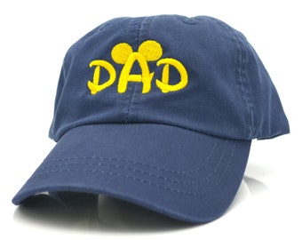 Dad Hat, Mouse ears  Hat,  Disney Baseball Caps, Custom Embroidered Baseball cap  Family Vacation Hats DWorld Vacation Hat