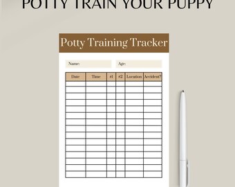 Puppy Potty Training Tracker, House Training Checklist, Puppy Potty Training Chart, Potty Training Tracker, Puppy Potty Training Journal