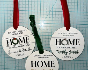 Personalized New Home Christmas Ornament - Custom Housewarming Gift - Holiday Tree Decoration.New home ornament-Personalized New Home Ornam