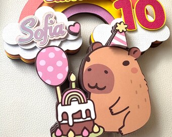Cappy birthday,Capybara Party,Capybara Cake Toppe,Capybara Cupcake Toppers, Capy Birthday kit, Capybara Birthday Supplies,Handmade cardstock