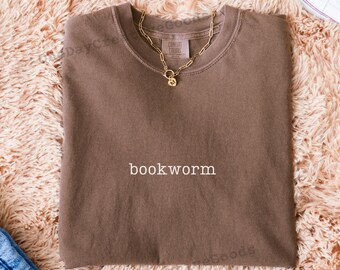 Comfort Colors Bookworm Shirt: Soft, Minimalist Book Lover Tee