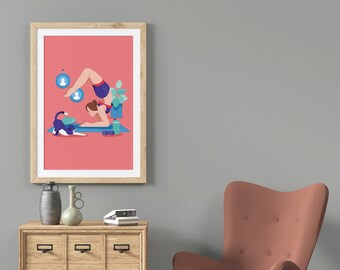 Abstract Yogini Art Print: Modern Yoga Home Decor (Digital Print)